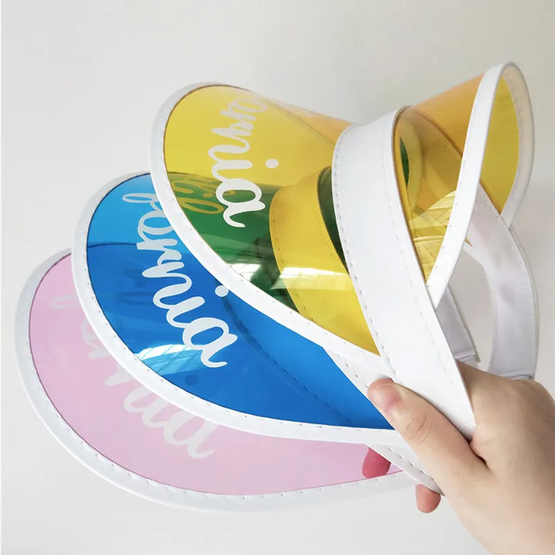 Family Style Summer Empty Top Hat Man Woman Sun Hats Baby Kids Boys Girls Toddler Anti-UV PU Transparent Visor Cap 2-30 Old | Аксессуары