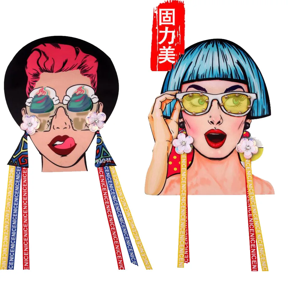 2 шт. большой размер модная классная девушка со стеклом шитая на дорожке|Заплатки|