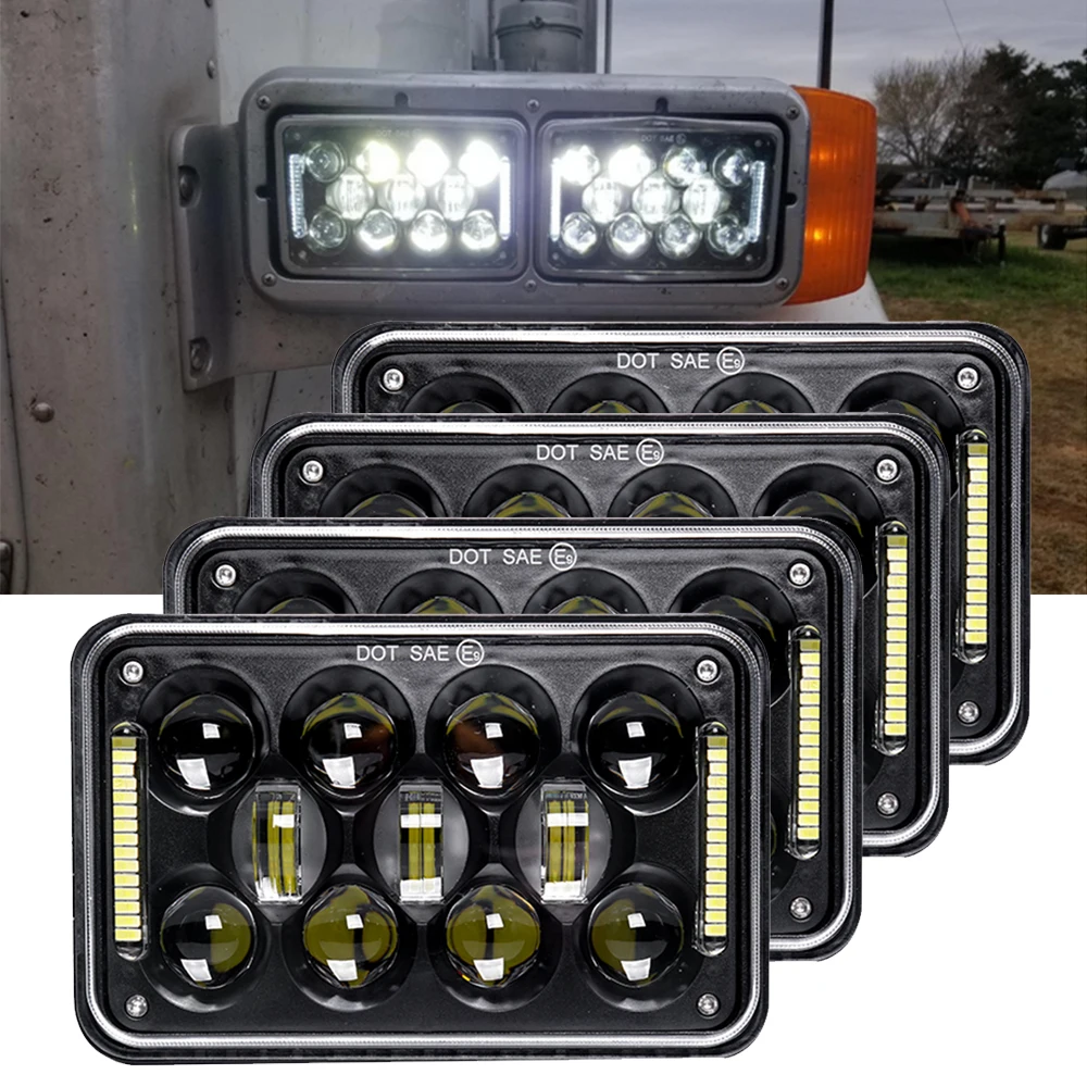 

Светодиодная фара 4x6 дюймов в сборе для Ford, volkswagen, Pontiac Car, KENWORTH, Freightliner Heavy Duty,Trucks,Moto