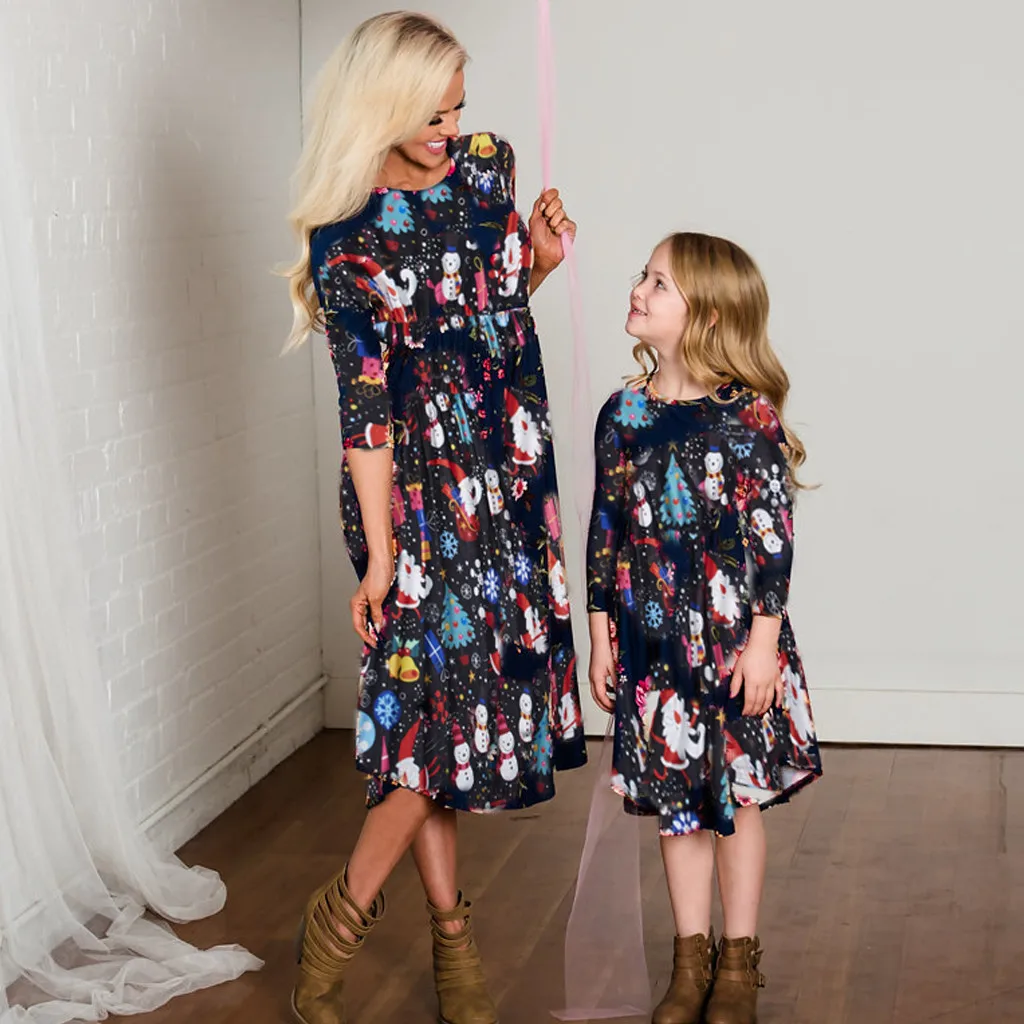 Рождественское детское платье с рисунком для девочек рождественское резиновой