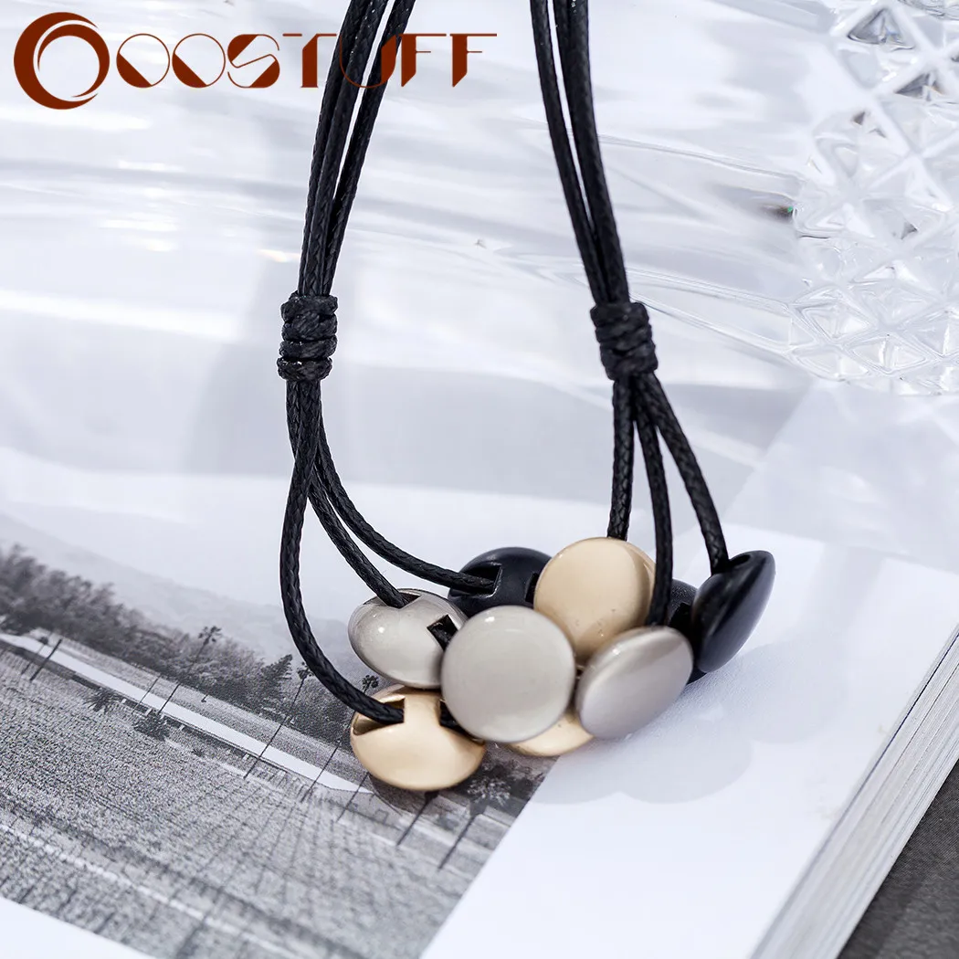 Модное ожерелье ювелирные изделия Круглые пуговицы подвеска для женщин длинное