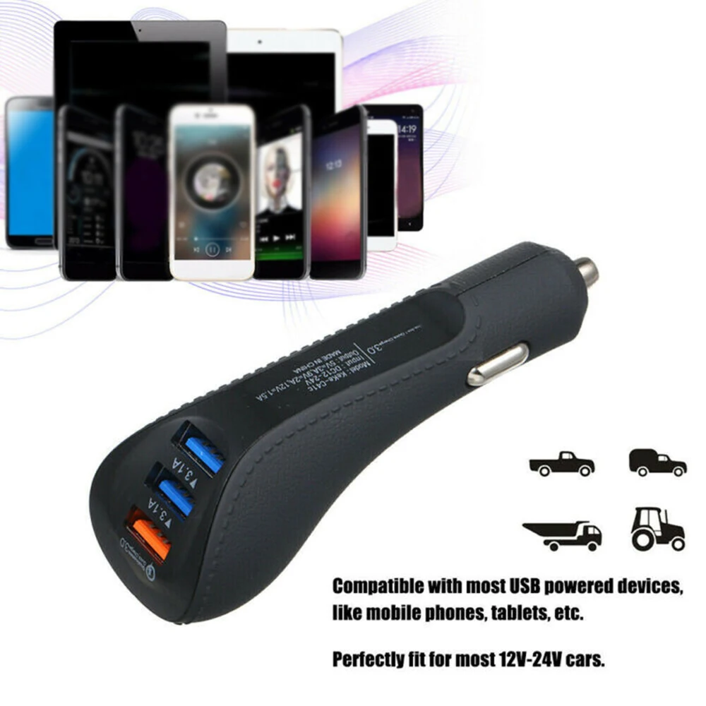 3-Порты и разъёмы Переходник USB для зарядки в машине QC 3 0 Быстрая зарядка iPhone