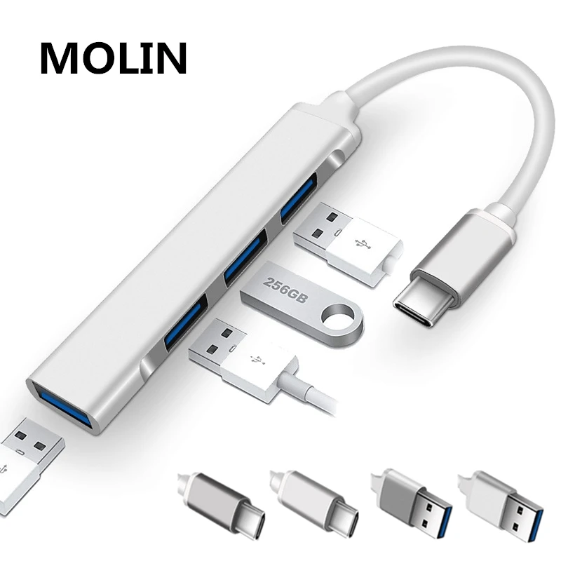 USB C концентратор 3 0 1 Тип 4 порта разветвитель адаптер OTG флэш накопитель для Huawei