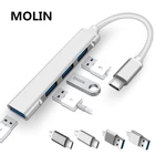 USB C концентратор USB 3,0 3,1 Тип C 4 порта разветвитель адаптер OTG USB флэш накопитель для Huawei Xiaomi Macbook Pro Air PC компьютер аксессуары для ноутбуков