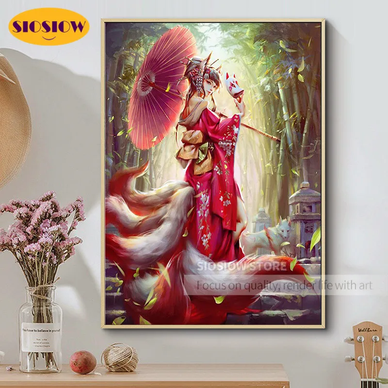 DIY 5d Diamond Painting Beauty Lady Anime Girl Full Square Drill Daimond Cross Stitch Kits Embroidery Decor Home Gifts For Women | Дом и сад
