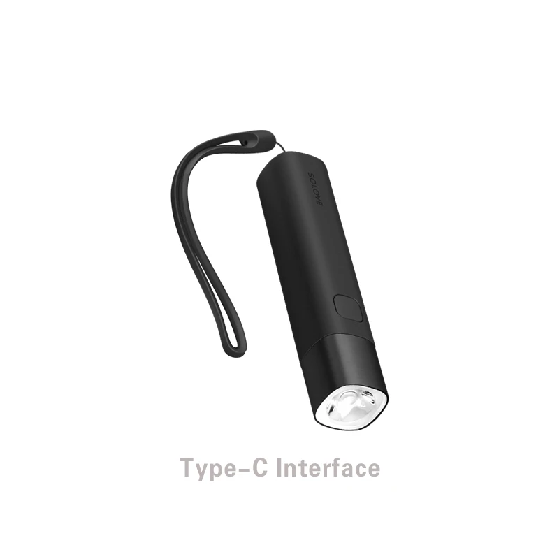 Black XIAOMI MIJIA SOLOVE фонарик X3 портативный мобильный Мощный светодиодный открытый велосипедный фонарь SOS вспышка света ночник водонепроницаемый - Испускаемый цвет: Black