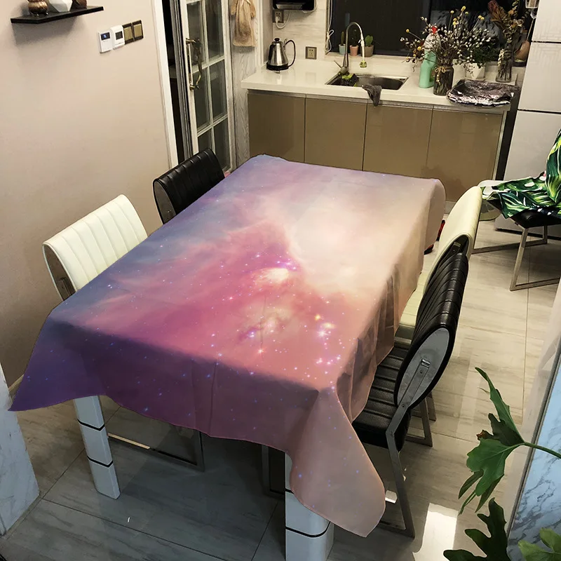 

Psychedelic Starry Sky Tablecloth 3D Print Polyester Waterproof Rectangular Kitchen Dinner Cloth Picnic Mat Cover Home Decor