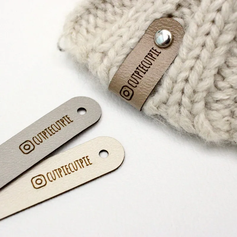 40 шт. изготовленные на заказ с кожаным лейблом заклепками ручной работы теги для