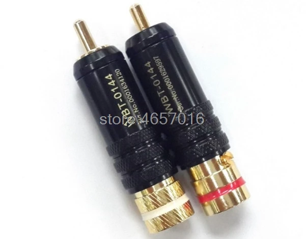 

Sindax RCA connectors male WBT-0144 signal line plug WBT 0144 RCA plug lotus head copper RCA plug gold plated 10pcs/lot