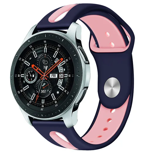 navy blue powder 22 мм gear S3 Frontier спортивный силиконовый ремешок для samsung Galaxy Watch 46 мм сменный Ремешок Браслет huawei аксессуары GT - Цвет ремешка: navy blue powder