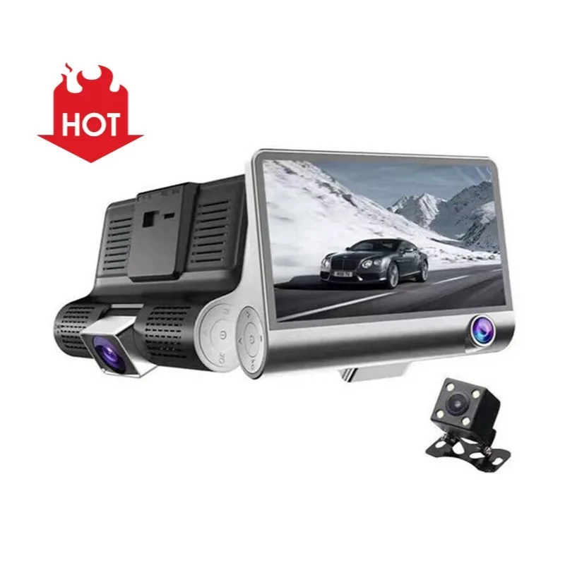 

HD Night Car Dvr Dash Cam 4.0 Inch Video Recorder Auto Camera 3/2 Camera Lens With Rear View Camera Registrator Dashcam DVRs