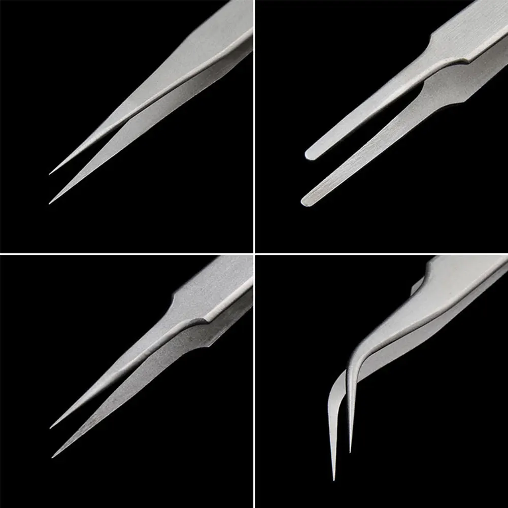 

Stainless Steel Anti-static Tweezers Eyelash Extensions Curved Point Tweezers Professional Precision Tweezers Beauty Tools