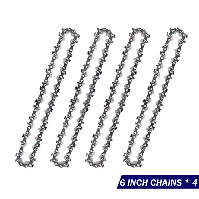 

4Pcs 4/6 Inch Mini Chainsaw Chain Replacement Mini Steel Chainsaw Chain Electric Pruning Saw Accessory Garden Tool Spare Parts