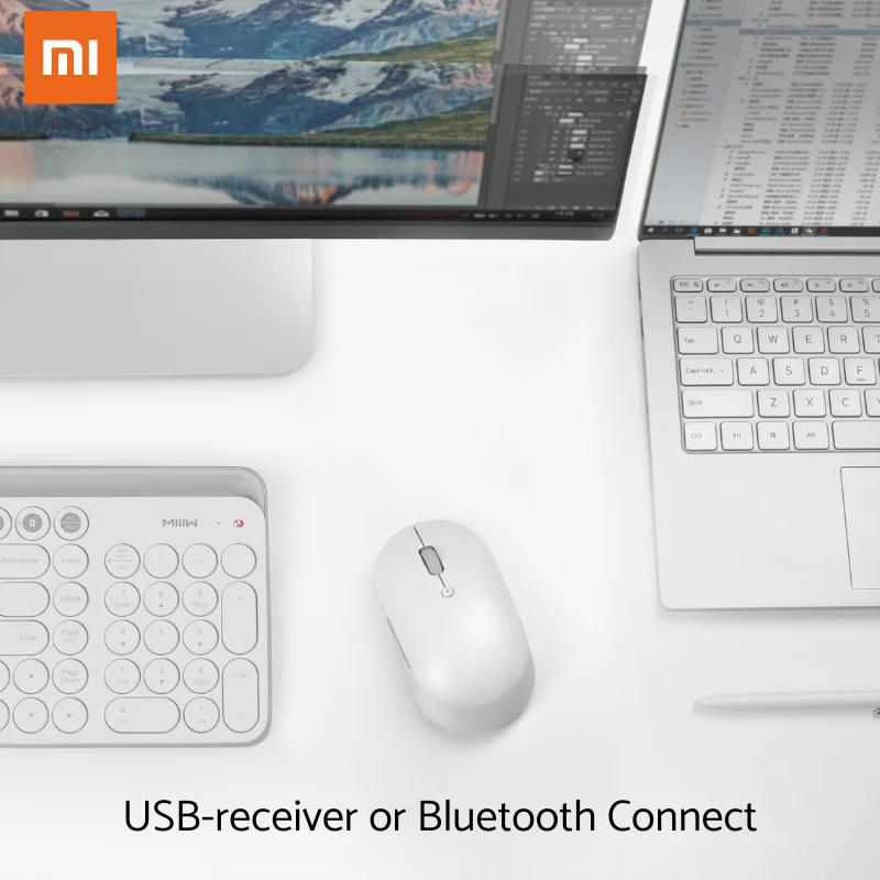 Беспроводная мышь Xiaomi Mi с двумя режимами Bluetooth 2 4 ГГц подключение 1300 точек/дюйм