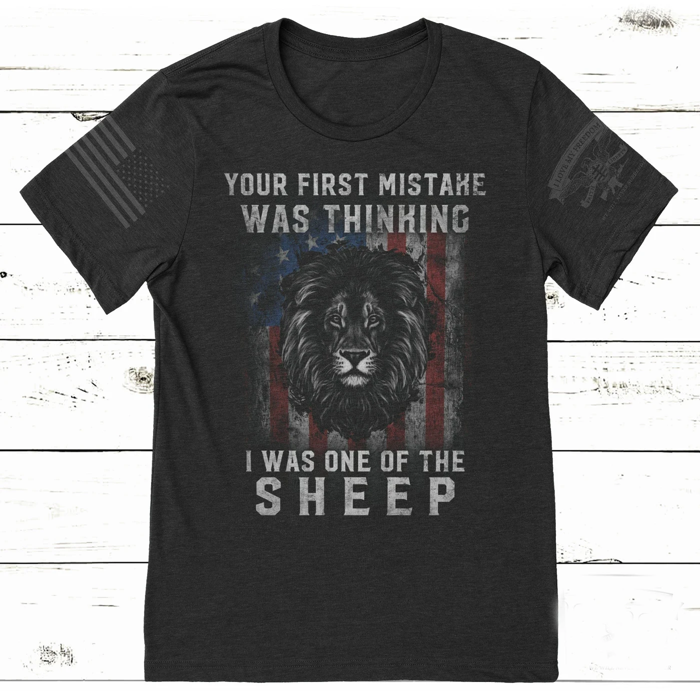 

Lions Not Sheep T-Shirt I Was One of The Sheep T-shirt I Love My Freedoom Slogan Tee America Flg Lion Tops Independence Day Tee
