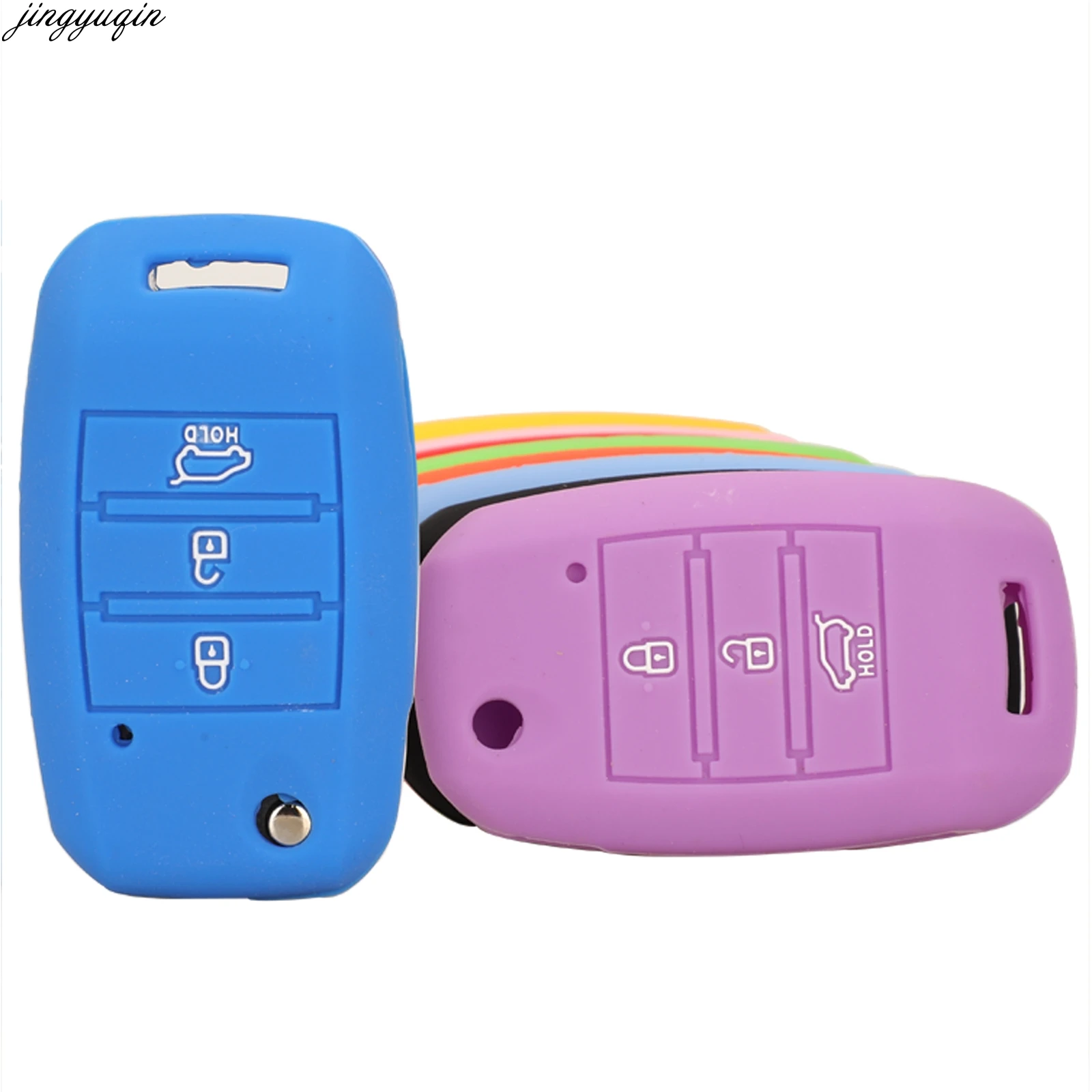 Силиконовый чехол jingyuqin для автомобильного ключа с дистанционным управлением Kia