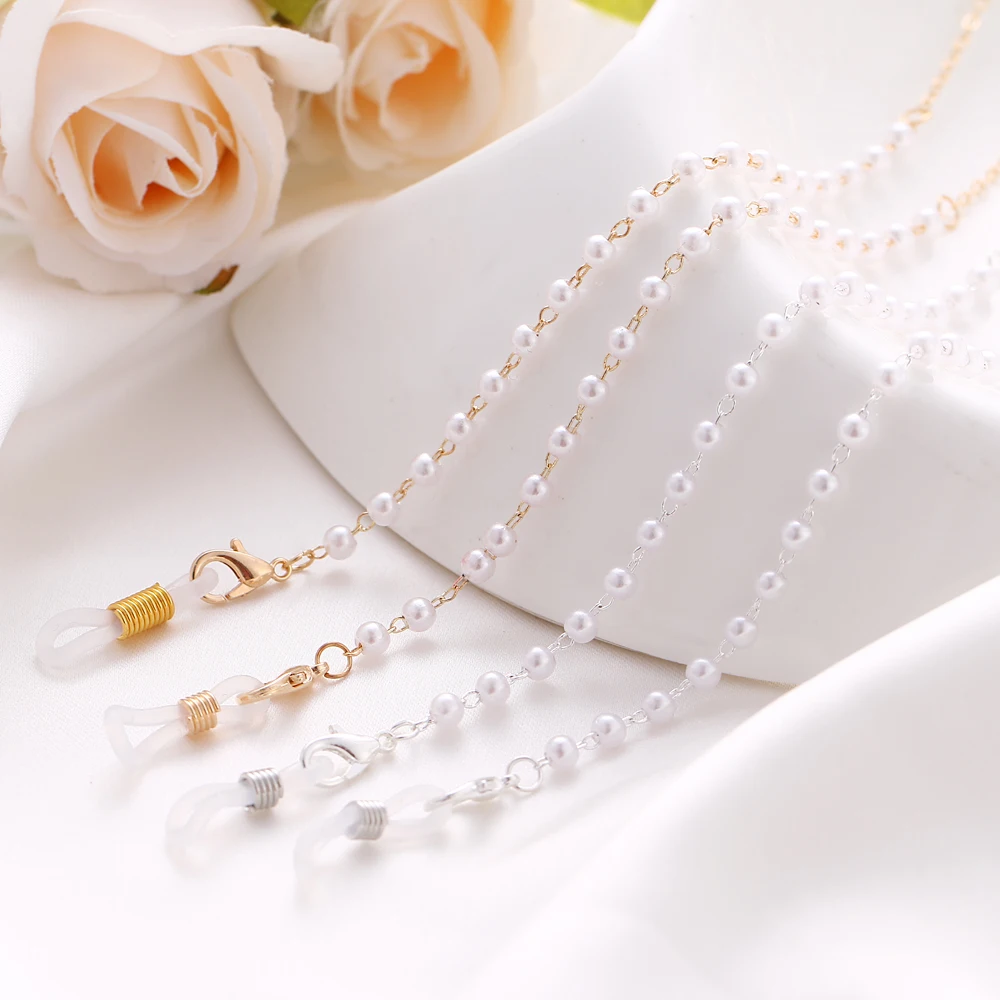 

EN 2021 Fashion Reading Glasses Chain For Women Metal Sunglasses Bohemia Casual Pearl Beaded Eyeglass Chain For Glasses Women