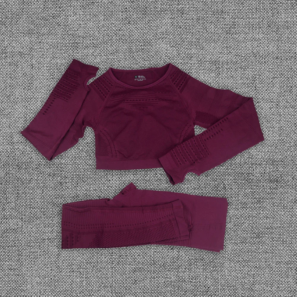 Женский спортивный костюм для йоги бесшовный фитнеса одежда тренировок