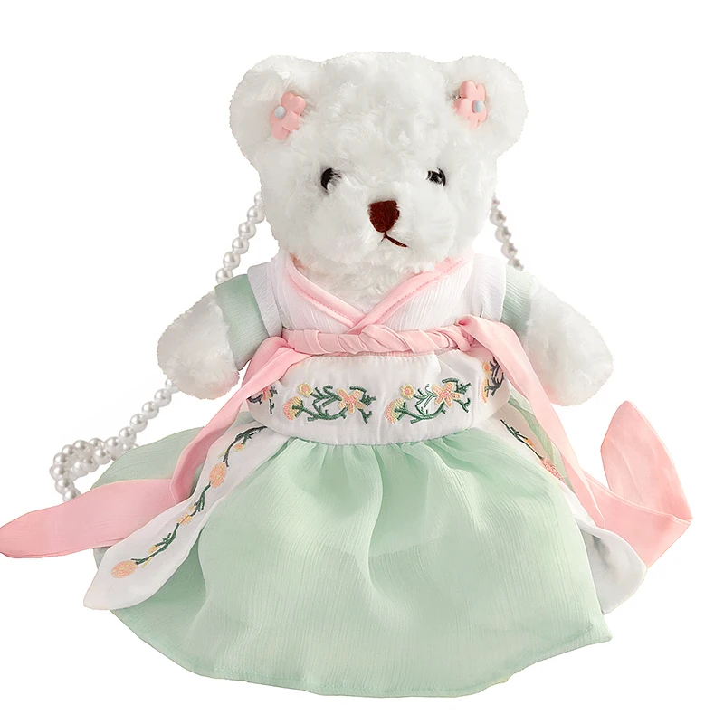 Китайская Ретро плюшевая сумка с медведем рюкзаки ручной работы мультяшными