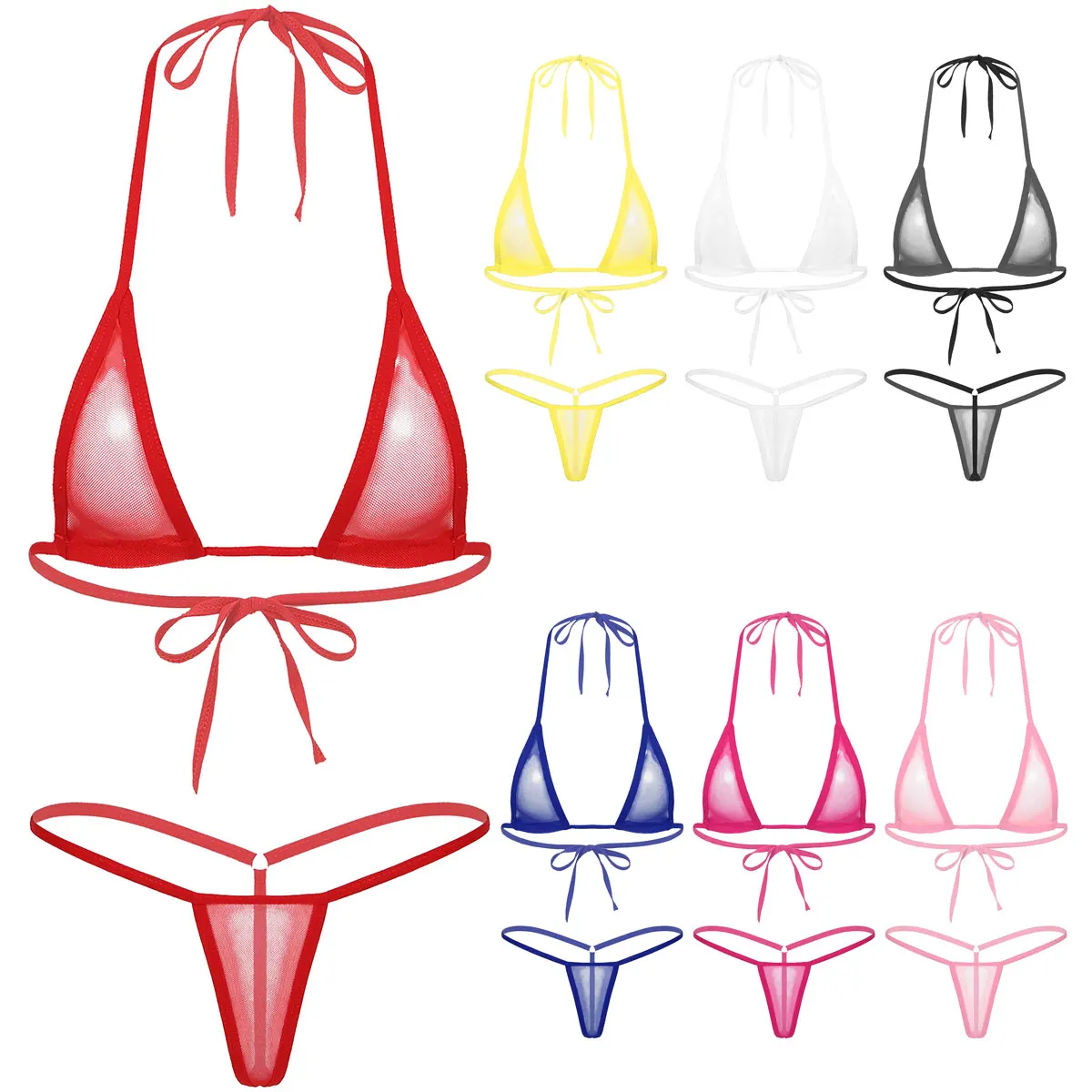 2 шт. пикантные Для женщин летние купальники бикини набор Холтер бюстгальтер