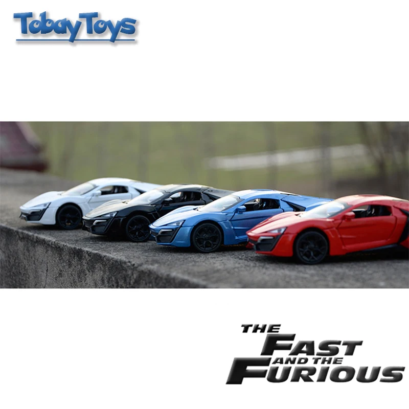 

1:32 The Fast And The Furious Car Model Lykan Hypersport Kids Toys Pull Back Car Toy Lycan Auto Model For Gift And Decoration