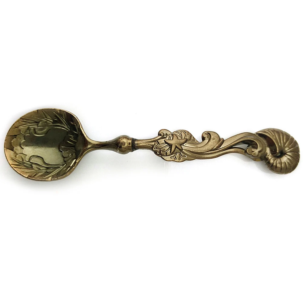 5 шт. кухонные винтажные бронзовые резные столовые приборы мини-десерты