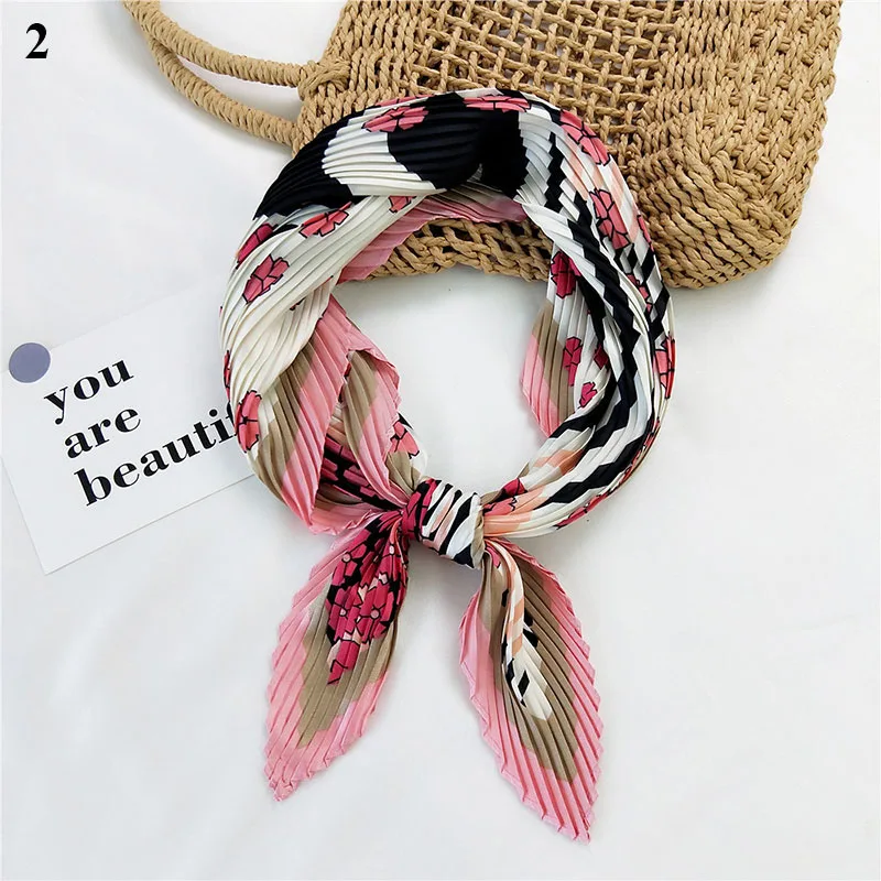 

Silk Scarf Small Long Ribbon Korean Silk Scarf Turban Four Seasons Korean Style Printing French Headband