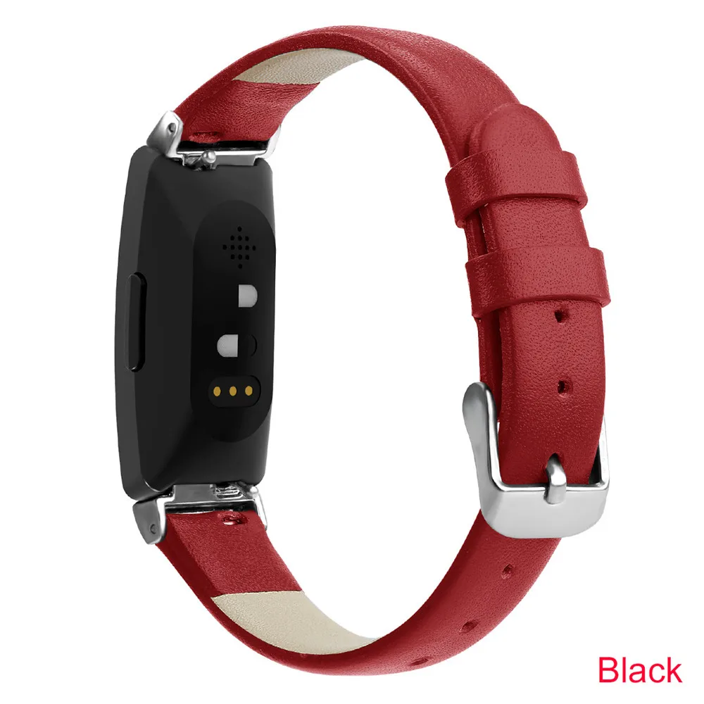 Красный Essidi кожаный ремешок для Fitbit Inspire HR умный Браслет тонкий браслет пряжка-петля для Inspire HR части - Цвет: Красный
