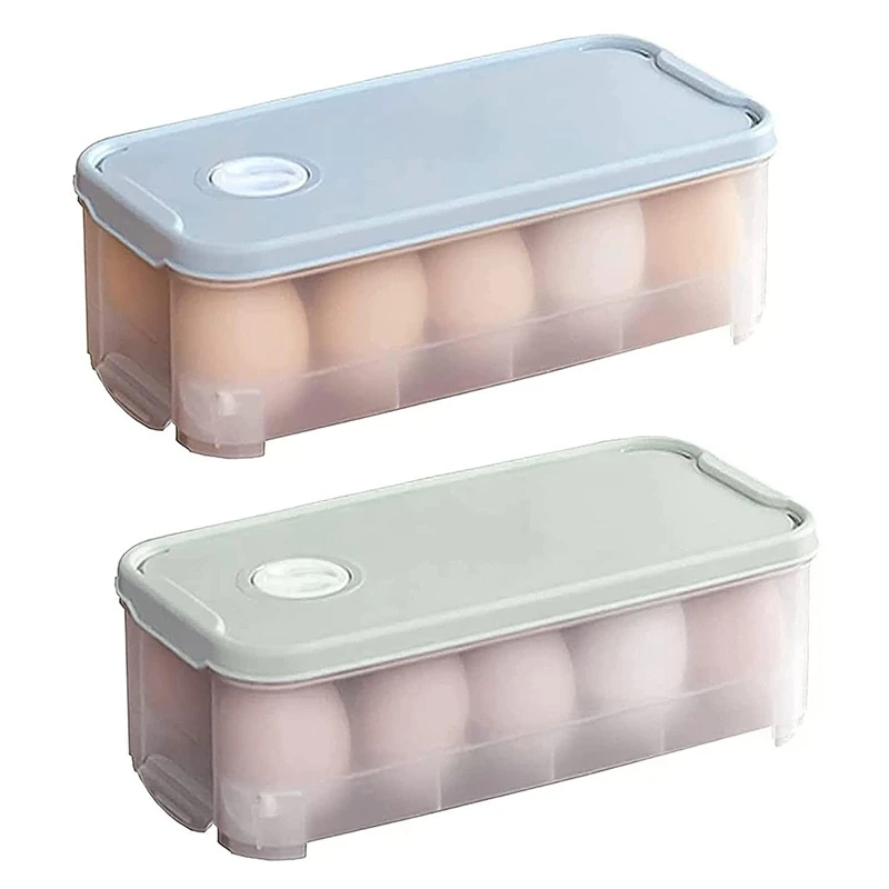 Plastic Egg Box For Refrigerator Stackable Transparent Container Cups With 10 Grids Kitchen Organizer |