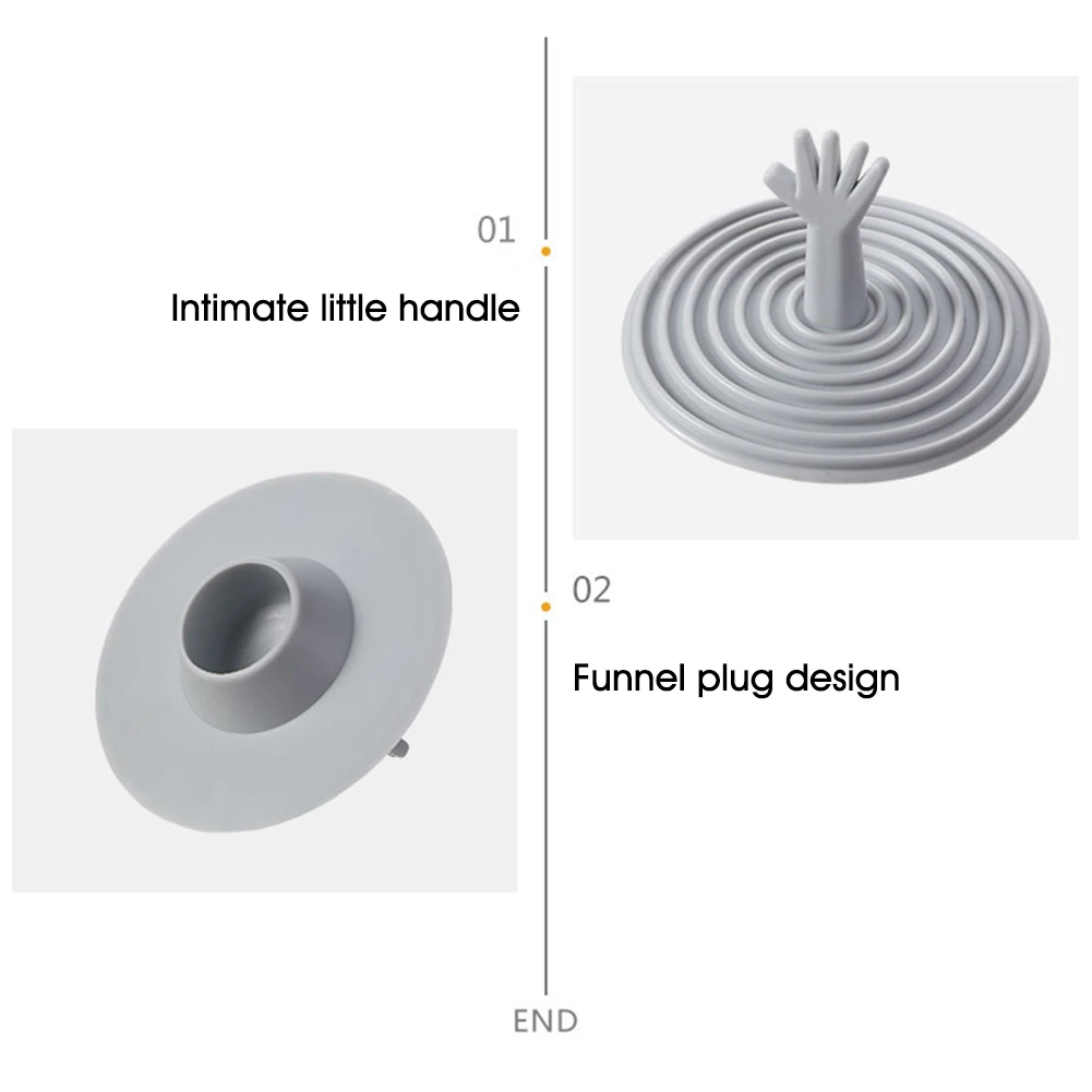 Силиконовая пробка для слива круглая непромокаемая с ручкой волос ванной кухни