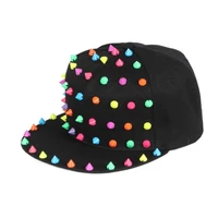 wholesale european and american punk style colorful plastic rivet mens recycled material fashion sports baseball hats caps