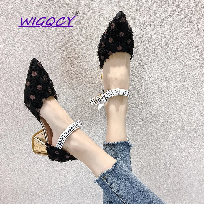 Женские туфли-лодочки из флока на высоком каблуке женская обувь сезон осень-лето