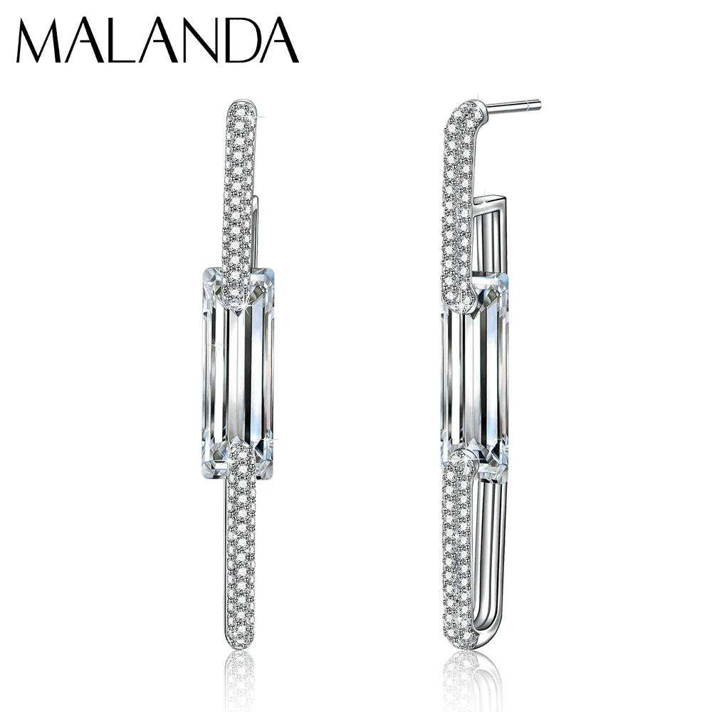 

Malanda Crystal From Swarovski Cosmic BaguettePendant Drop Earrings For Women New Fashion Elegant Dangle Earrings Jewelry Gift