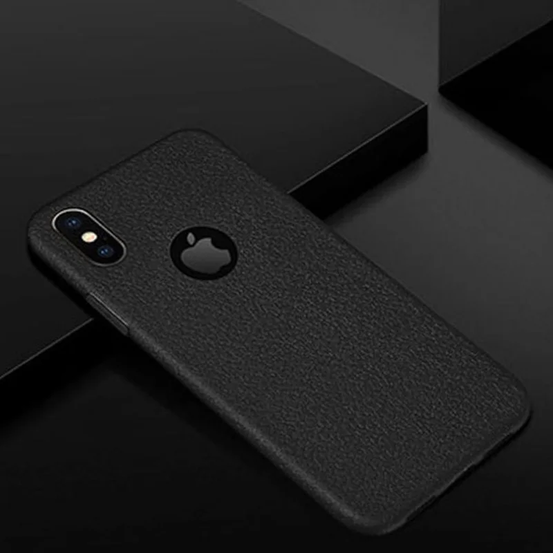 Ультра тонкий чехол для телефона s для iPhone 6S 6 7 8 Plus XS Max, кожаный мягкий силиконовый чехол из ТПУ для iPhone XR X - Цвет: Black