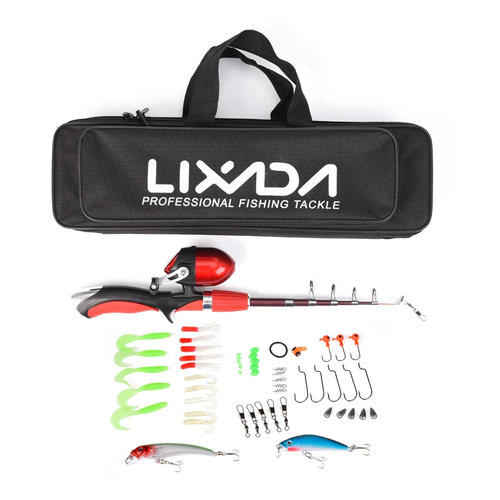 Lixada портативная телескопическая удочка 1 4 м и закрытая Рыболовная катушка