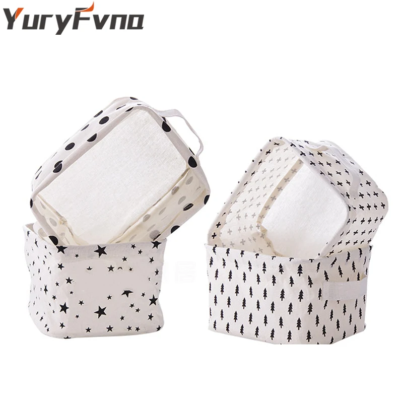 YuryFvna складной хранения из хлопко-льняной ткани Корзина разное ткань ящики для