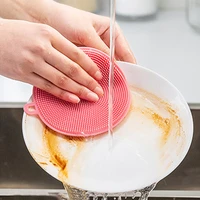multifunction colored silicone dishwashing brush double side cleaning brush for kitchen and home dish cloth decontamination w