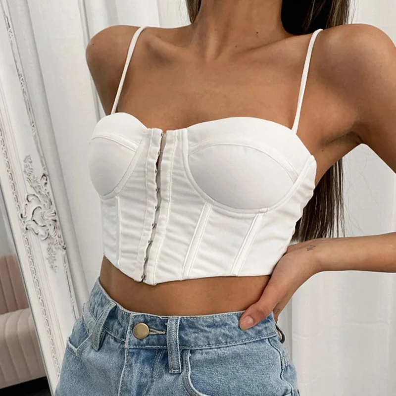 

Топ женский укороченный на бретелях-спагетти, однотонный пикантный Топ, Клубная одежда, лето 2021