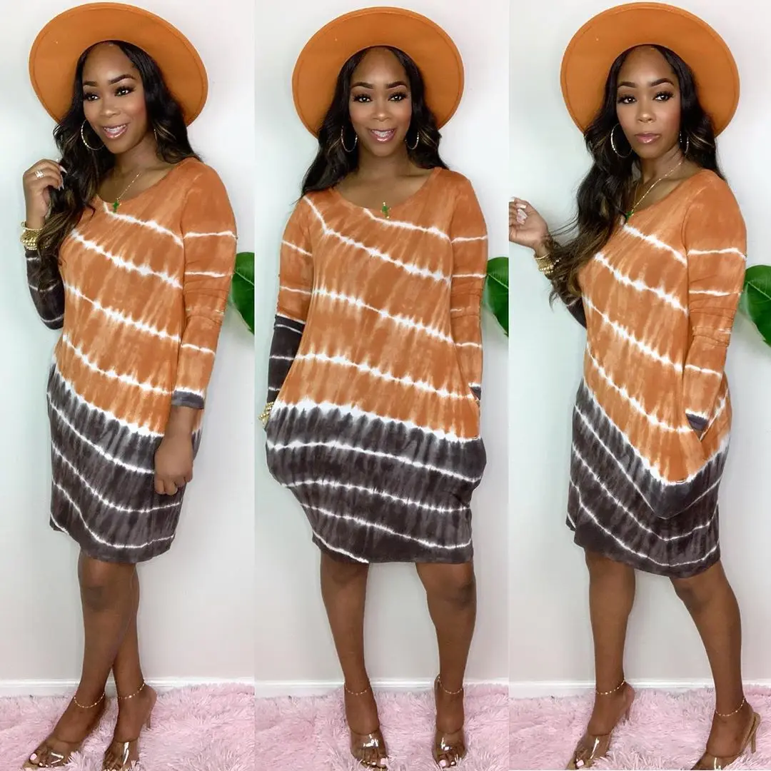 

Woman Dress 2020 Women Fashion Clothing Autumn Streetwear Print O-Neck Plus Size Dress Long Sleeve Ladies Dress Dresses Women