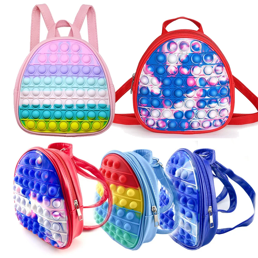 

Popping Backpack Fidget Toys Children Girl 3D Boy Popete School Bags Toddler Kids Schoolbag Kindergarten Adjustable Pouch Gifts