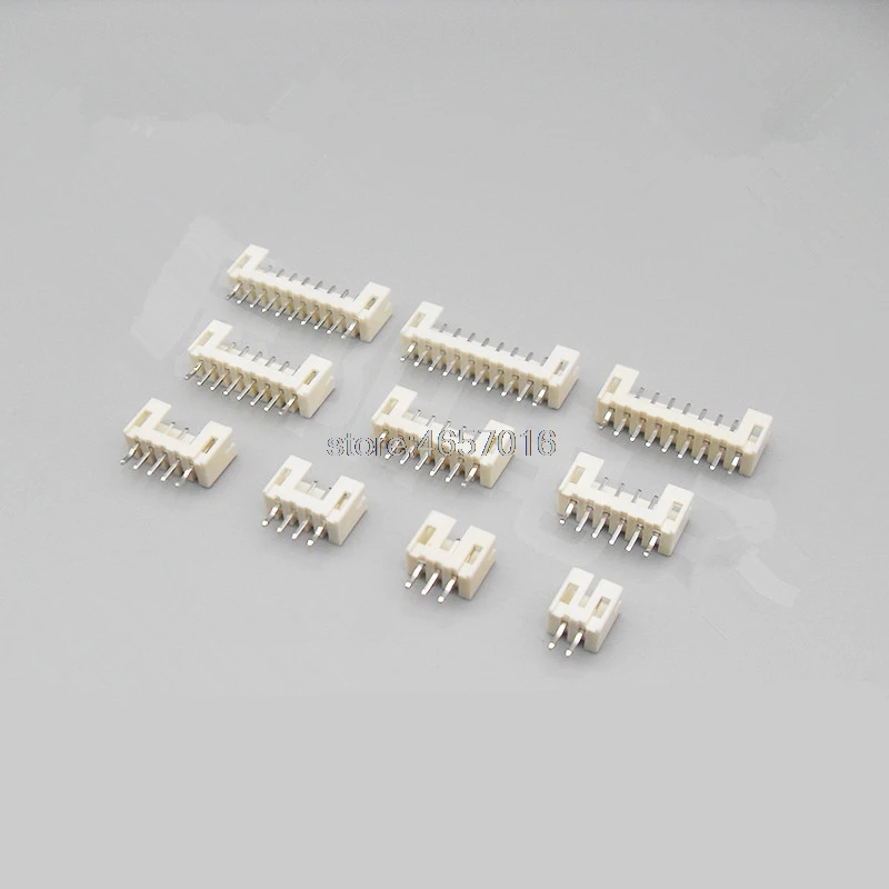 

100 pcs of PH 2.0mm 2-10Pin Straight JST Socket Male Connector White