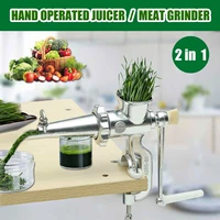 2 in 1 household hand operated juicer food meat grinder manual juice squeezer press extractor meat fruit vegetable wheatgrass