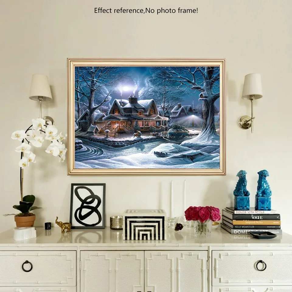 Алмазная живопись AZQSD зимняя полноразмерная мозаика сделай сам пейзаж вышивка