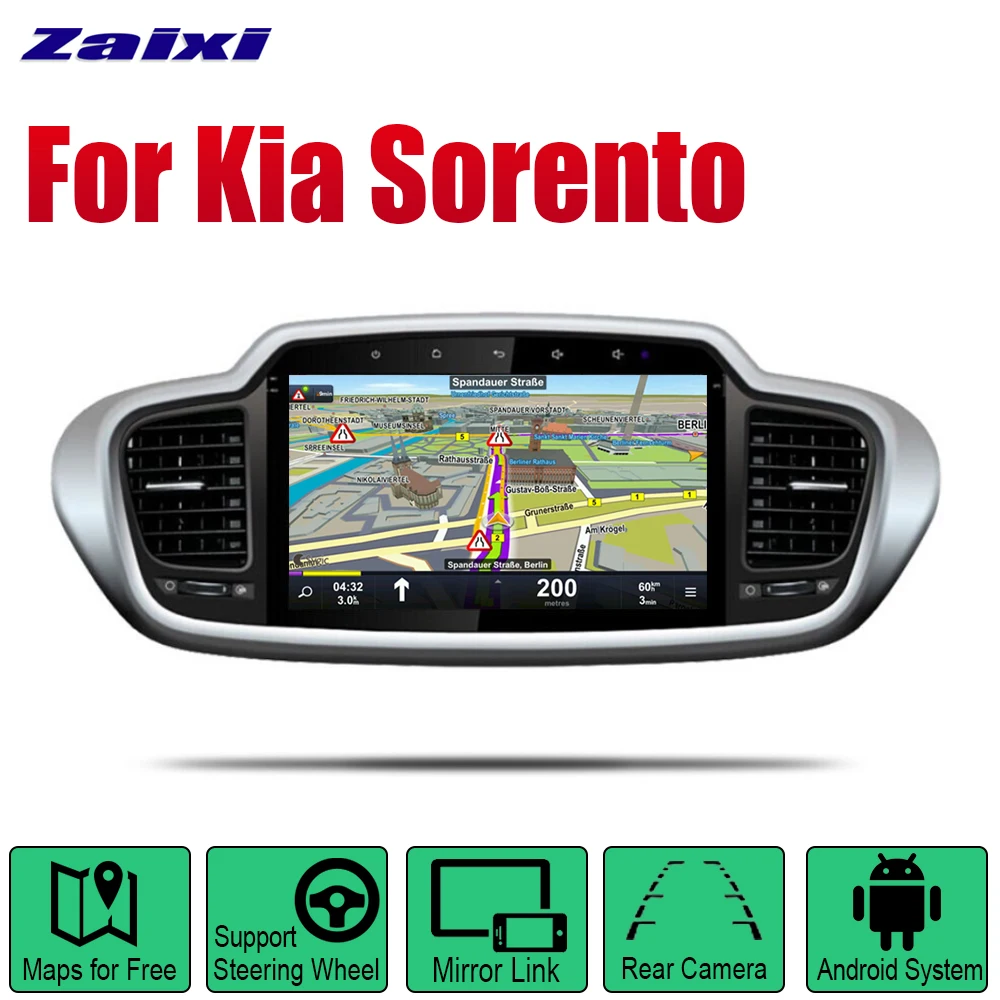 Автомагнитола ZaiXi Android 2 Din для Kia Sorento 2015 ~ 2019 автомобильный мультимедийный плеер GPS
