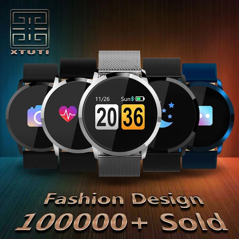 Q8 Смарт часы для мужчин и женщин круглый спортивный ремешок 2018 фитнес Smartband