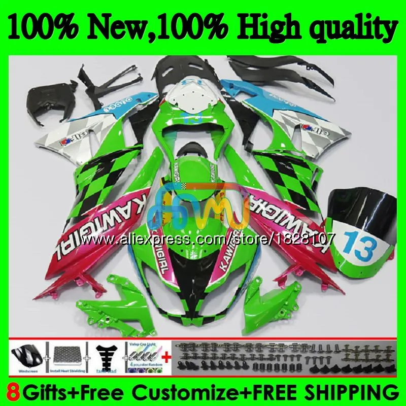 

Корпус для KAWASAKI ZX636 ZX600 ZX-6R ZX 6R ZX 636 600CC 9BS.89 ZX-636 ZX6R 09 10 11 12 2009 2010 2011 2012 Топ Зеленый Красный обтекатель