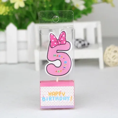 Minnie 5 Свечи на день рождения с изображением Мышь Свеча на торт ко дню рождения торт украшения для кексов вечерние изделия для декорации Anniversaire Минни-Маус - Цвет: Minnie 5