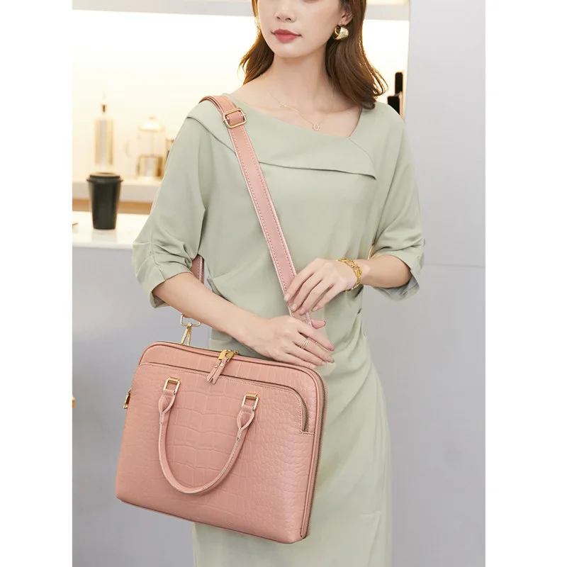 gagacia womans fashion leather handbag 2022 new woman briefcase for 13 inch 14 laptop shoulder bags women work office handbags free global shipping