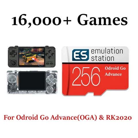 Эмуляционная станция 256G, полностью загруженная карта Micro SD для Odroid Go Advance V2.0 16000 +, игры, аркадные игры и т. д. Plug & Play