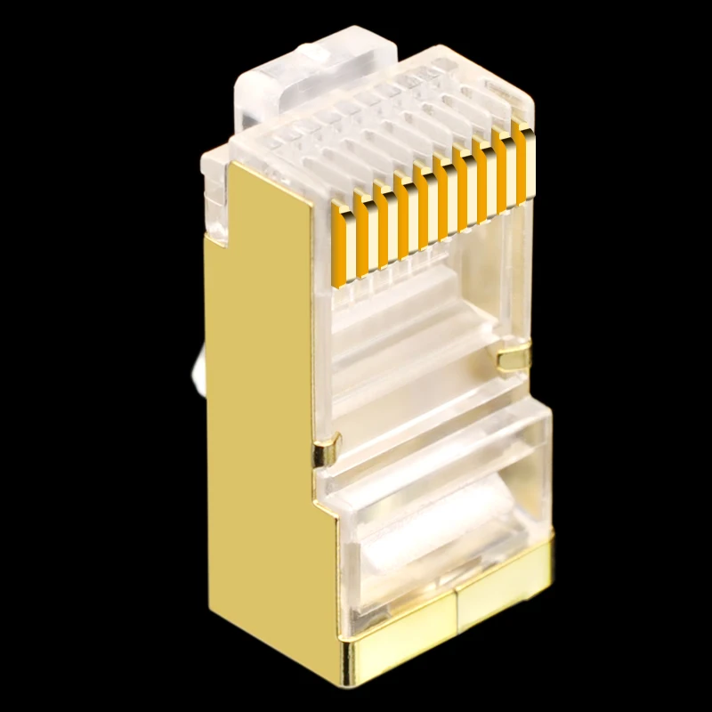 CNCOB 10P10C RJ50 многожильный соединитель для сетевого кабеля RJ48 прозрачный штекер